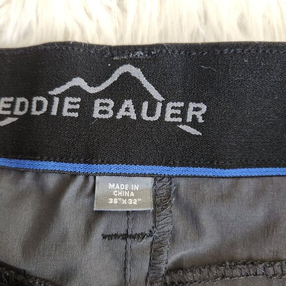 Eddie Bauer Water Resistant Hiking Pants Nylon Mens 36x32 (35x31") Gray Elastic - Picture 13 of 14